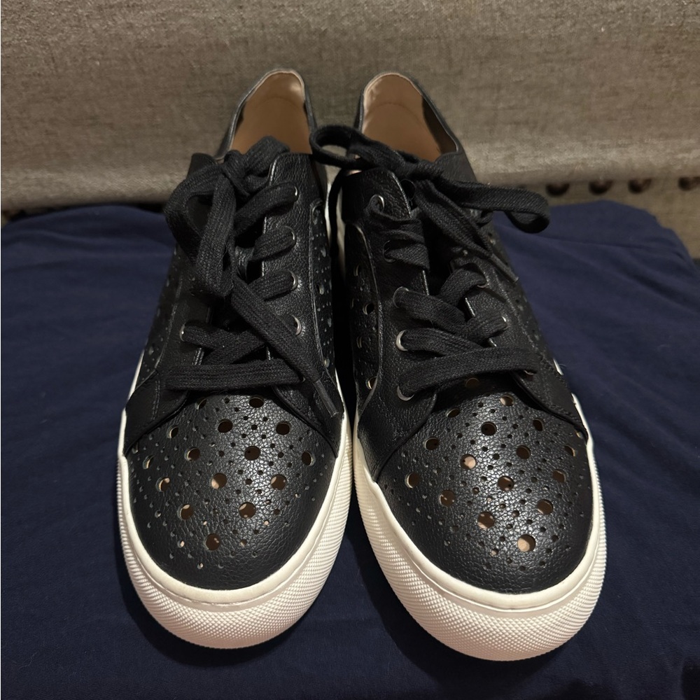 Alex Marie Black Perforated Sneakers